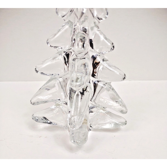 Vintage Two’s Company Hand Blown Art Glass Clear 8" Christmas Tree Art Glass - Picture 7 of 8